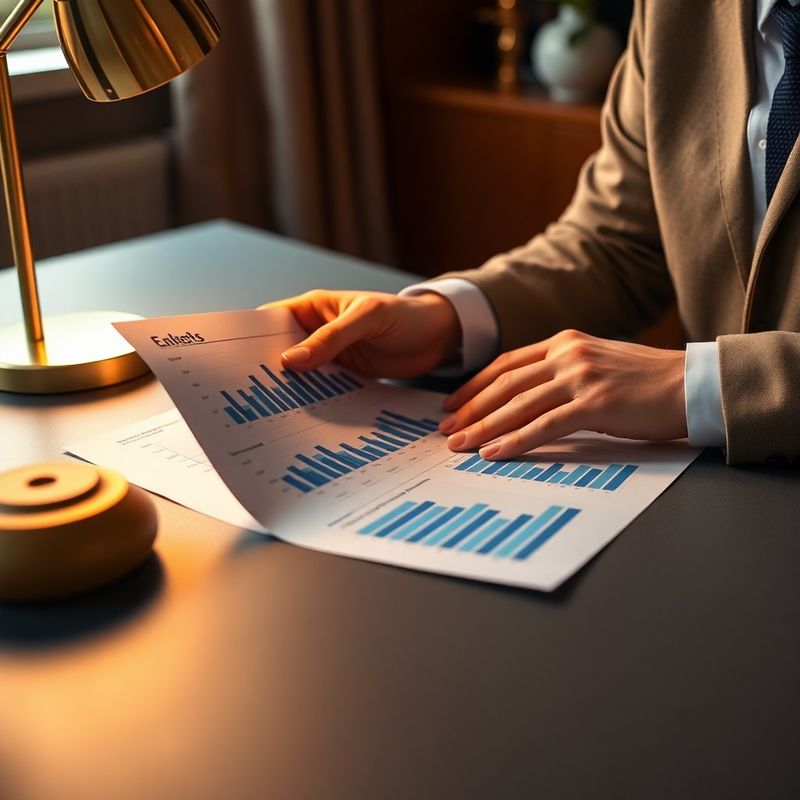Consultant analizând grafice financiare la un birou