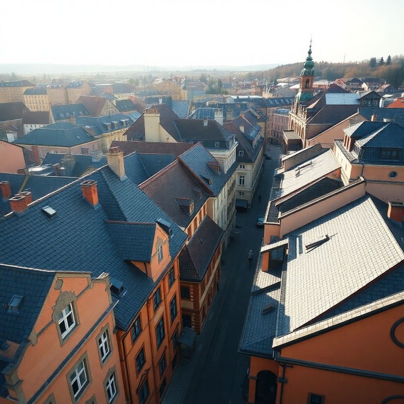 Vedere aeriană a centrului Brașovului, zona Strada Mureșenilor
